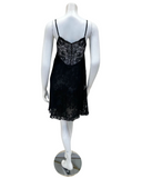 Pen-ky 14762C3 + 26761 Black Pleated Floral Lace Chemise & Wrap Set Myselflingerie.com