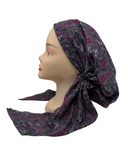 Ahead Berry Paisley Israeli Style Long Tails Pre-Tied Bandanna