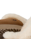1122550 Chestnut Disquette Slippers with Fur Trim