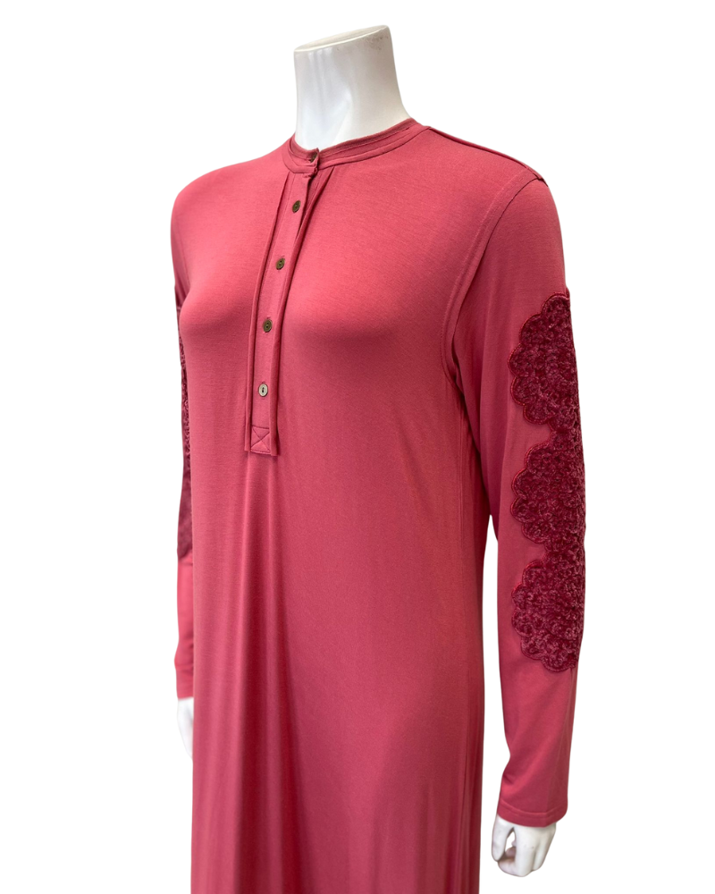 The Star Story 10-888 Dollies Berry Modal Button Down Nightgown Myselflingerie.com