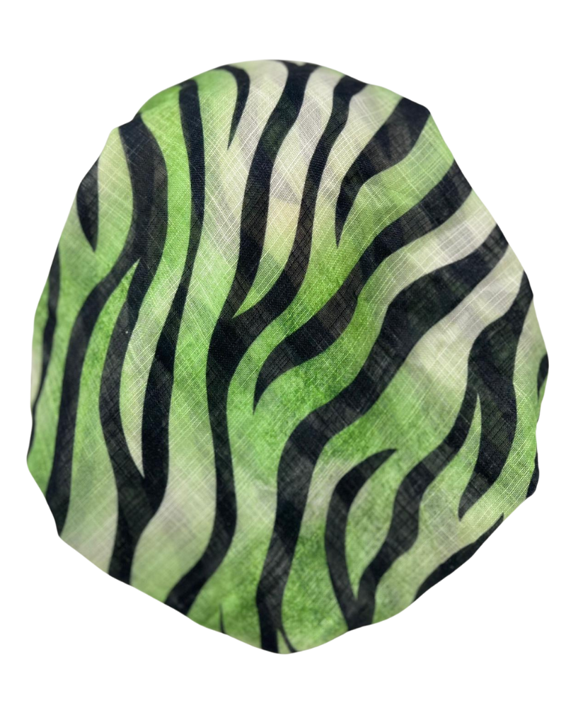 It's Younique PP-ZEB-GN Green Zebra Stripes Pre-Tied Bandanna with Velvet Grip Myselflingerie.com
