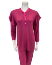 Iora Lingerie 25222M Magenta V Neck Flutter Sleeve Modal Pajamas Set Myselflingerie.com
