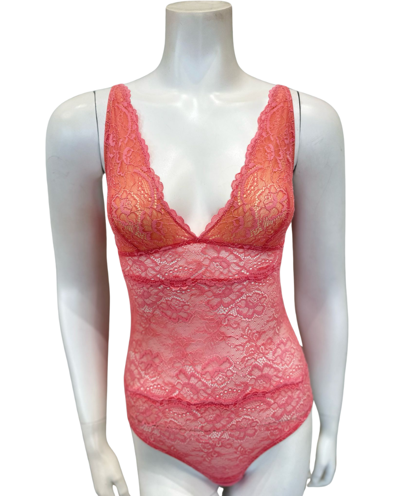 Samantha Chang SC446014-RO Rose Water All Lace Classic Bodysuit Myselflingerie.com