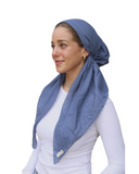 Scarf Bar Denim Blue Scalloped Classic Pre-Tied Bandanna with Velvet Grip Myselflingerie.com