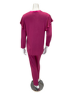Iora Lingerie 25222M Magenta V Neck Flutter Sleeve Modal Pajamas Set Myselflingerie.com