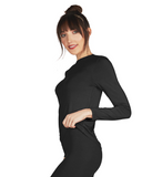 Me Moi CTL06641 Black Miyabi Long Sleeve Shell Myselflingerie.com