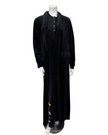 Runelli AP922VBK Black Velour Morning Wrap Robe with Flap Pockets Myselflingerie.com