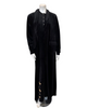 Runelli AP922VBK Black Velour Morning Wrap Robe with Flap Pockets Myselflingerie.com