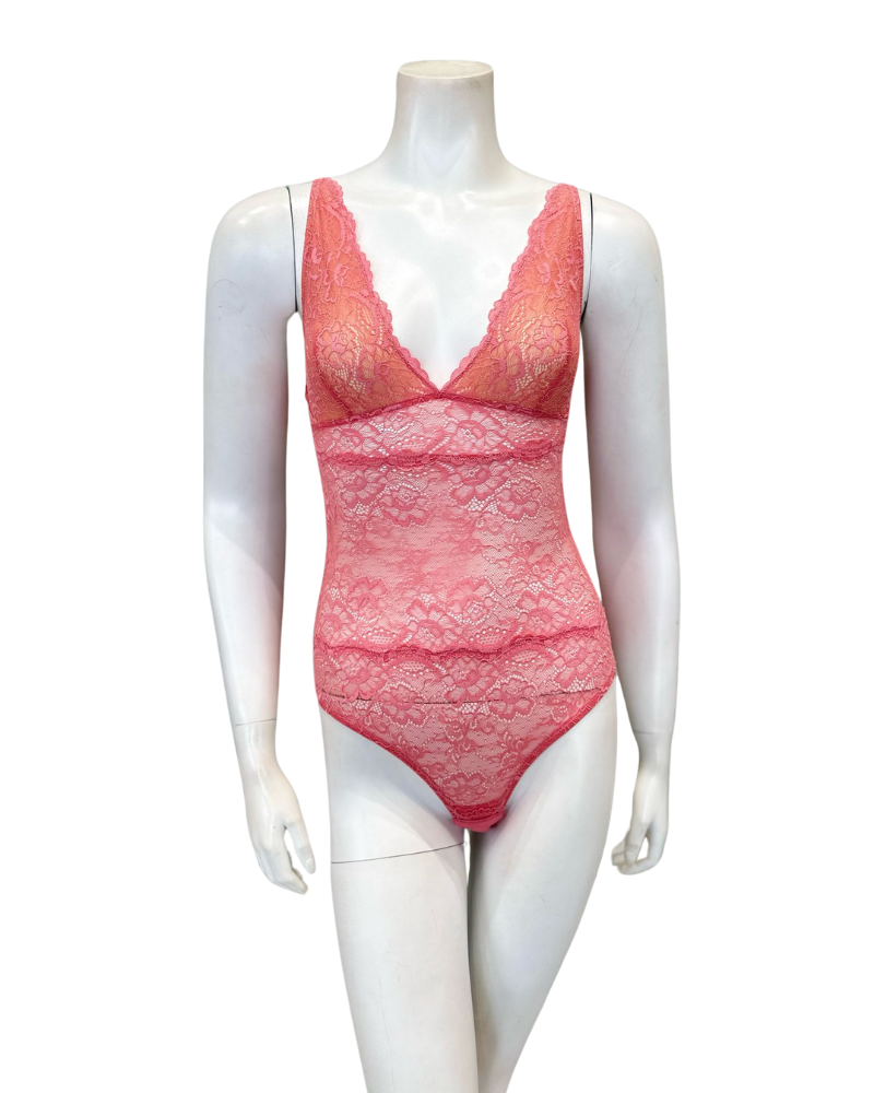 Samantha Chang SC446014-RO Rose Water All Lace Classic Bodysuit Myselflingerie.com