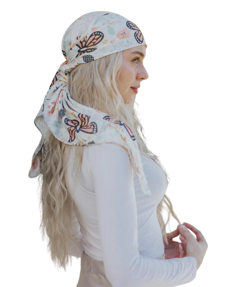 Tie Ur Knot Winged Whispers Adjustable Pre-Tied Bandanna with Full Non Slip Myselflingerie.com