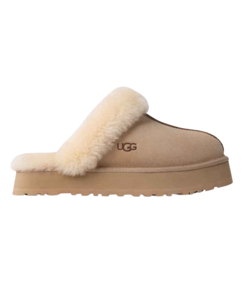 UGG 1122550 Sand Disquette Slippers with Fur Trim Myselflingerie.com