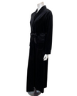 Runelli AP922VBK Black Velour Morning Wrap Robe with Flap Pockets Myselflingerie.com