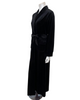 Runelli AP922VBK Black Velour Morning Wrap Robe with Flap Pockets Myselflingerie.com