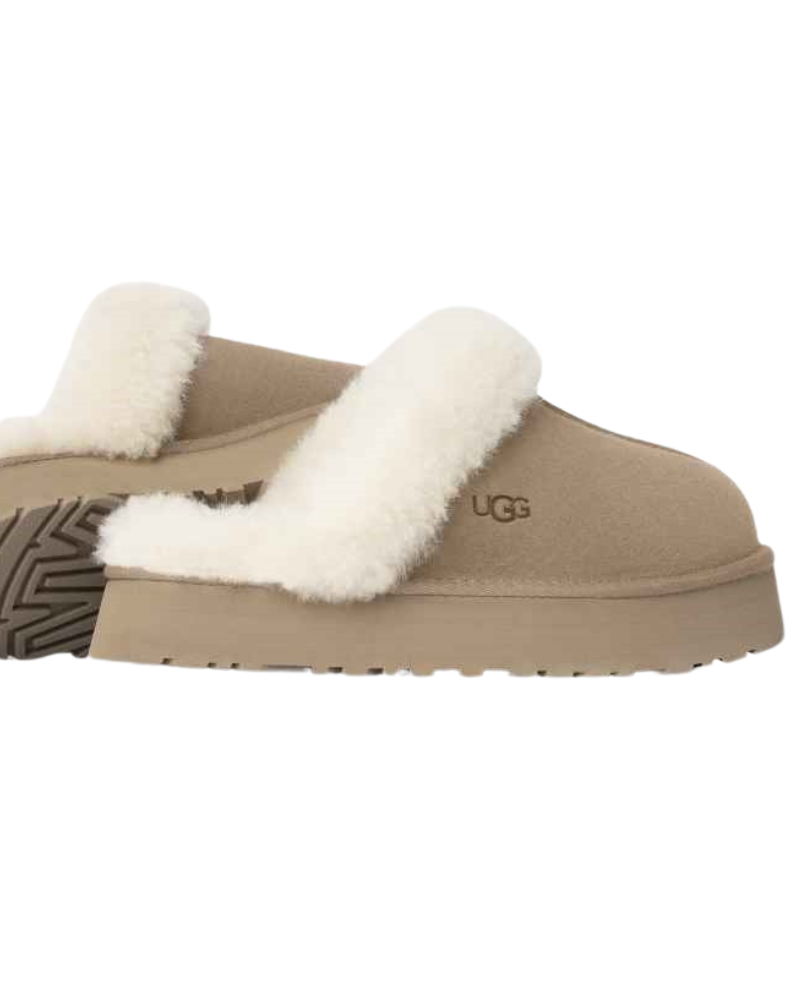 UGG 1122550 Sand Disquette Slippers with Fur Trim Myselflingerie.com