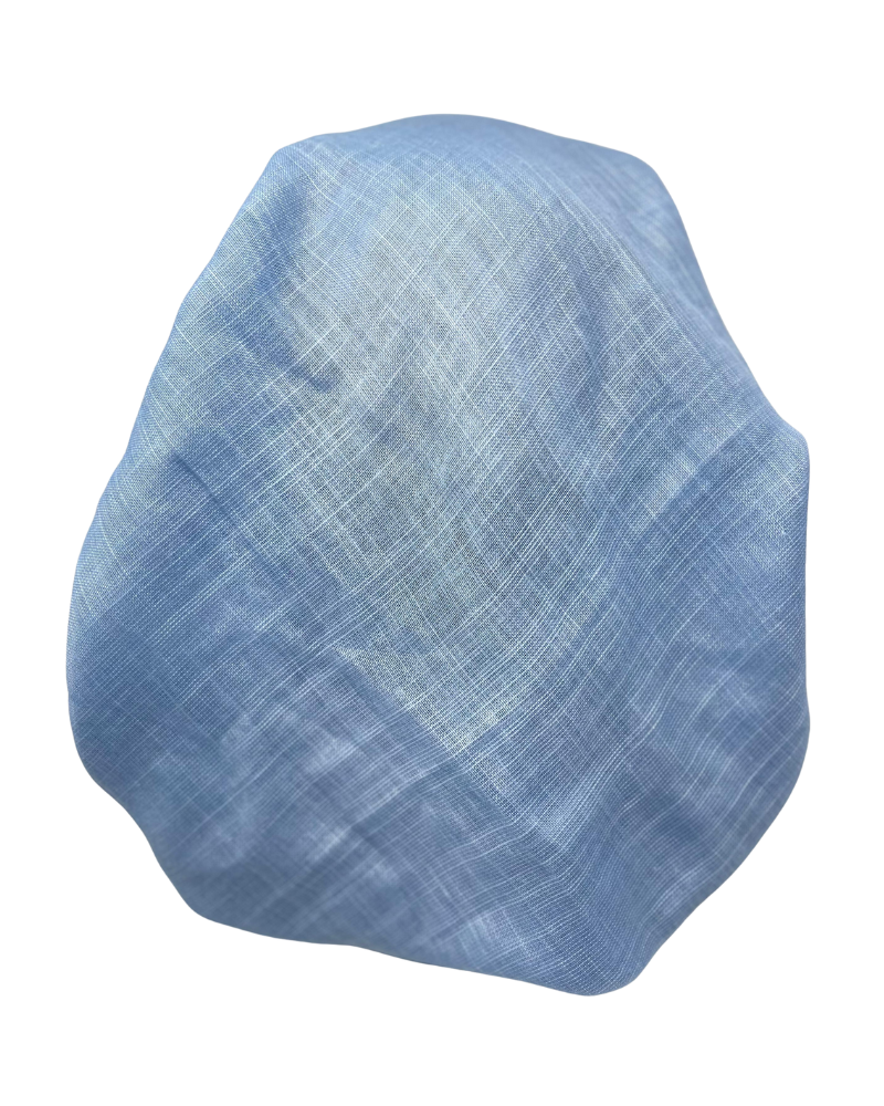 It's Younique PP-SHIM-SLATE Solid Slate Blue Shimmer Pre-Tied Bandanna with Velvet Grip Myselflingerie.com