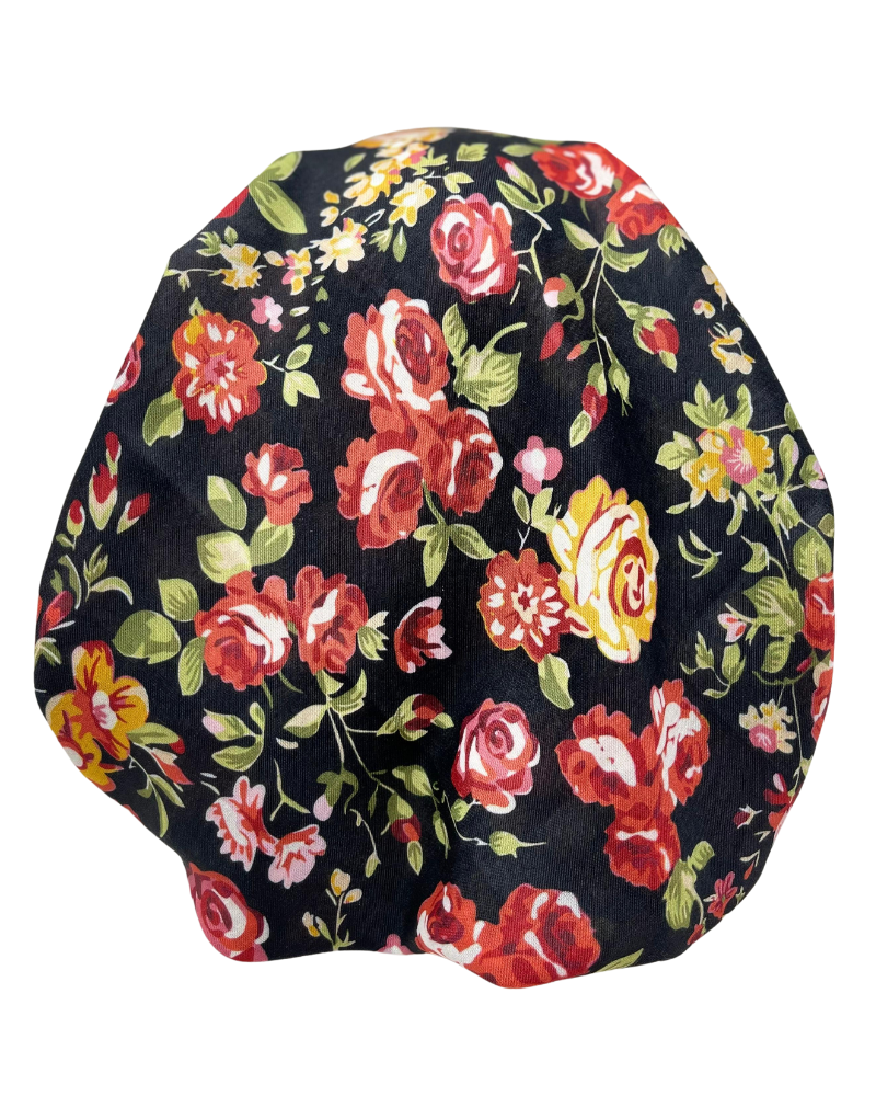 It's Younique PP-FLR-RD Red Roses Print Pre-Tied Bandanna with Velvet Grip Myselflingerie.com