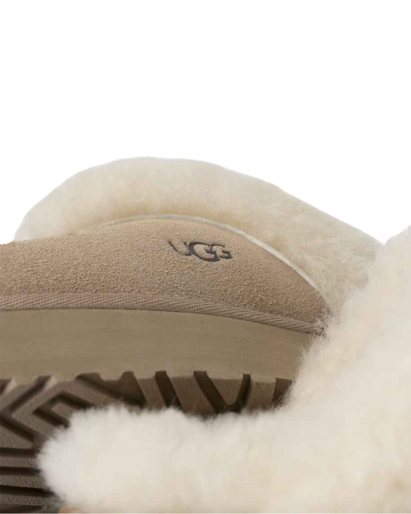UGG 1122550 Sand Disquette Slippers with Fur Trim Myselflingerie.com
