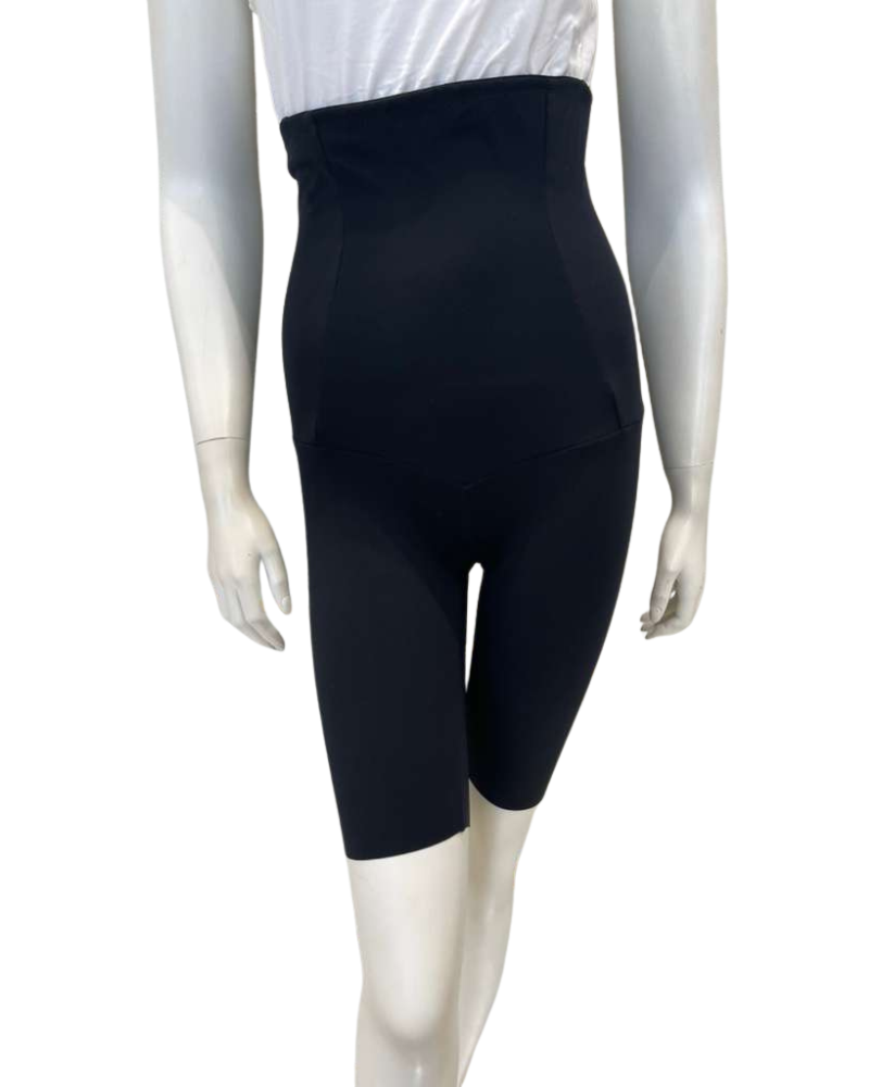 Leonisa 012940 Black Extra High Waisted Firm Support Shorts Myselflingerie.com