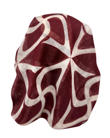 It's Younique PP-FOL-MA Maroon Foliage Pre-Tied Bandanna with Velvet Grip Myselflingerie.com