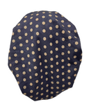 Lizi Headwear ETCH010 Navy/Gold Dots Pre-Tied Bandanna with Full Grip Myselflingerie.com