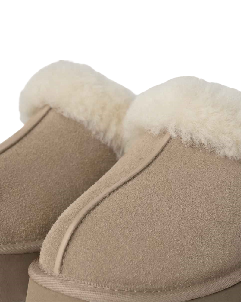 UGG 1122550 Sand Disquette Slippers with Fur Trim Myselflingerie.com