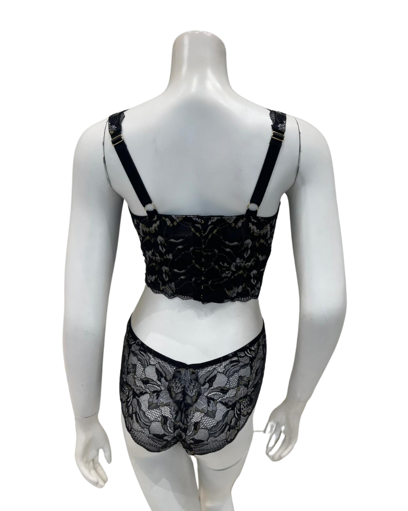 Cosabella PARAD1303 + 0771 Black/Gold Paradiso Curvy Bralette Set Myselflingerie.com