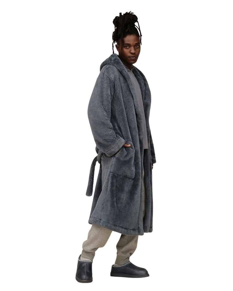 UGG 1121070 Dark Wave Beckett Men's Plush Robe Myselflingerie.com