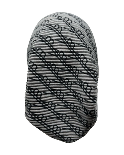 Revaz HS591A Black Crinkle Gucci Adjustable Pre-Tied Bandanna with Velvet Grip Myselflingerie.com