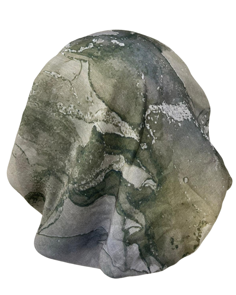 It's Younique PP-WA-GRYE Green Watercolor Yellow Trim Pre-Tied Bandanna with Velvet Grip Myselflingerie.com