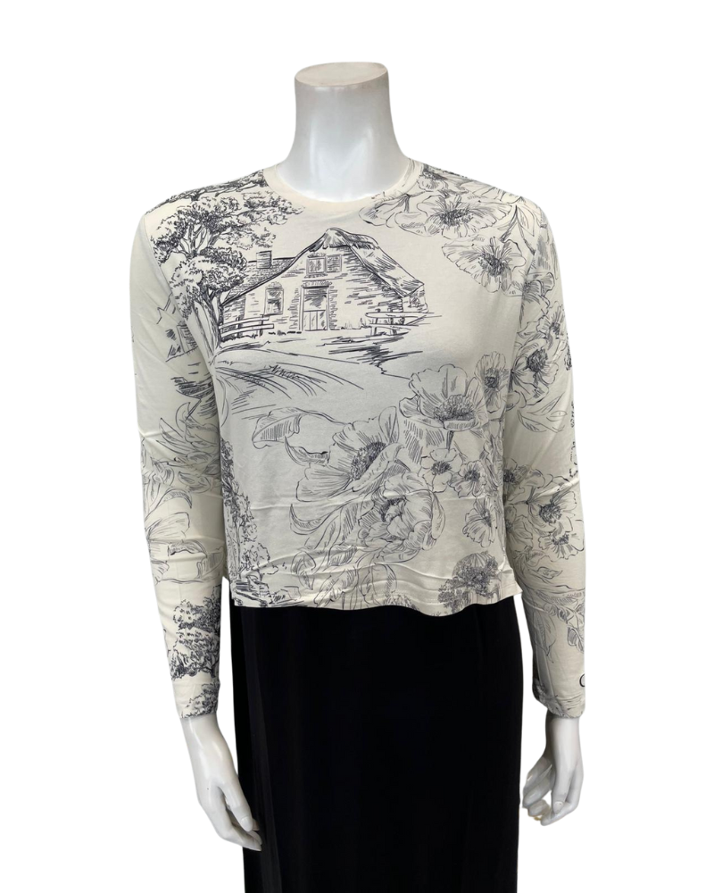 ORD PNO26W7003 Toile Pattern Modal Nursing Nightgown Myselflingerie.com