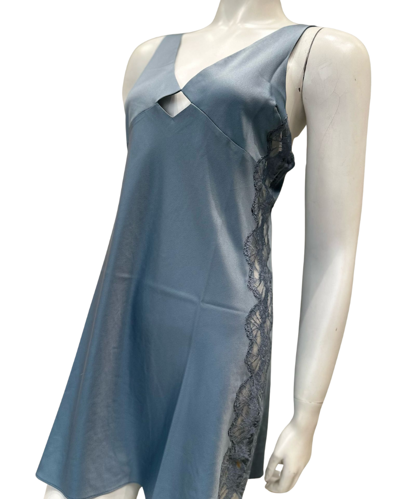 Rya Collection 877 + 878 Chateau Blue Zinnia Chemise & Robe Set Myselflingerie.com