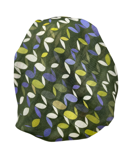 It's Younique PP-SL-GN Green Small Leaves Pre-Tied Bandanna with Velvet Grip Myselflingerie.com