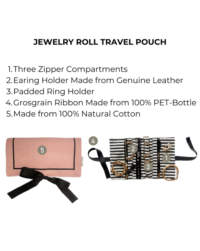 MCJRPIVE Pink Velvet Medium Couture Jewelry Roll