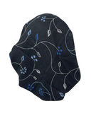 Lizi Headwear AVIBLDE Black/Denim Vines Print Pre-Tied Bandanna with Velvet Grip Myselflingerie.com