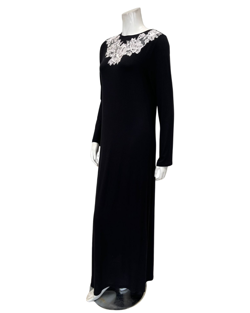 Verdiani 4435 Black/Pink Necklace Lace Applique Pull On Modal Nightown Myselflingerie.com