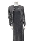 ORD DRV26935 + TRV26936 Black Wash Sleeveless Maxi Jumper & Cardigan Set Myselflingerie.com