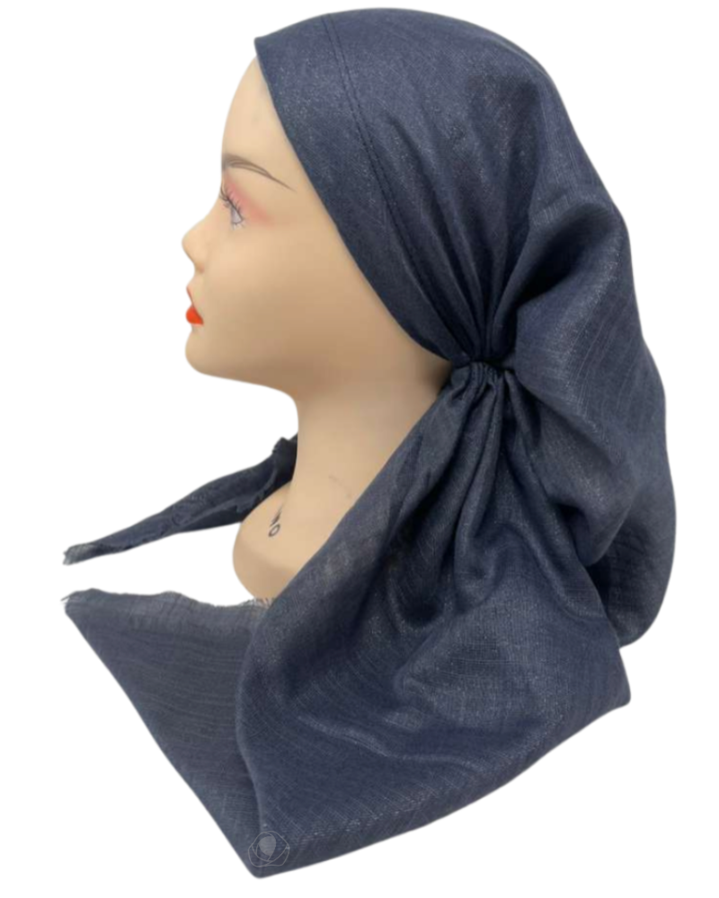 It's Younique OB-SHIM-CH Solid Charcoal Shimmer Pre-Tied Open Back Bandanna with Velvet Grip Myselflingerie.com