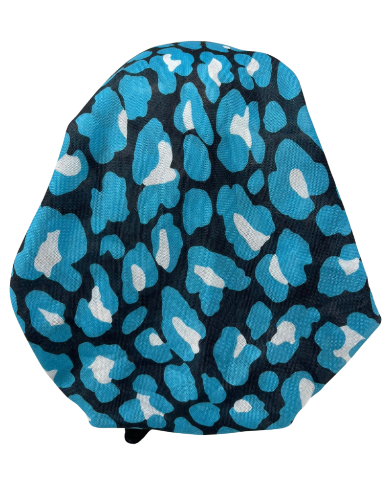 It's Younique PP-LEO-LB Light Blue Leopard Pre-Tied Bandanna with Velvet Grip Myselflingerie.com