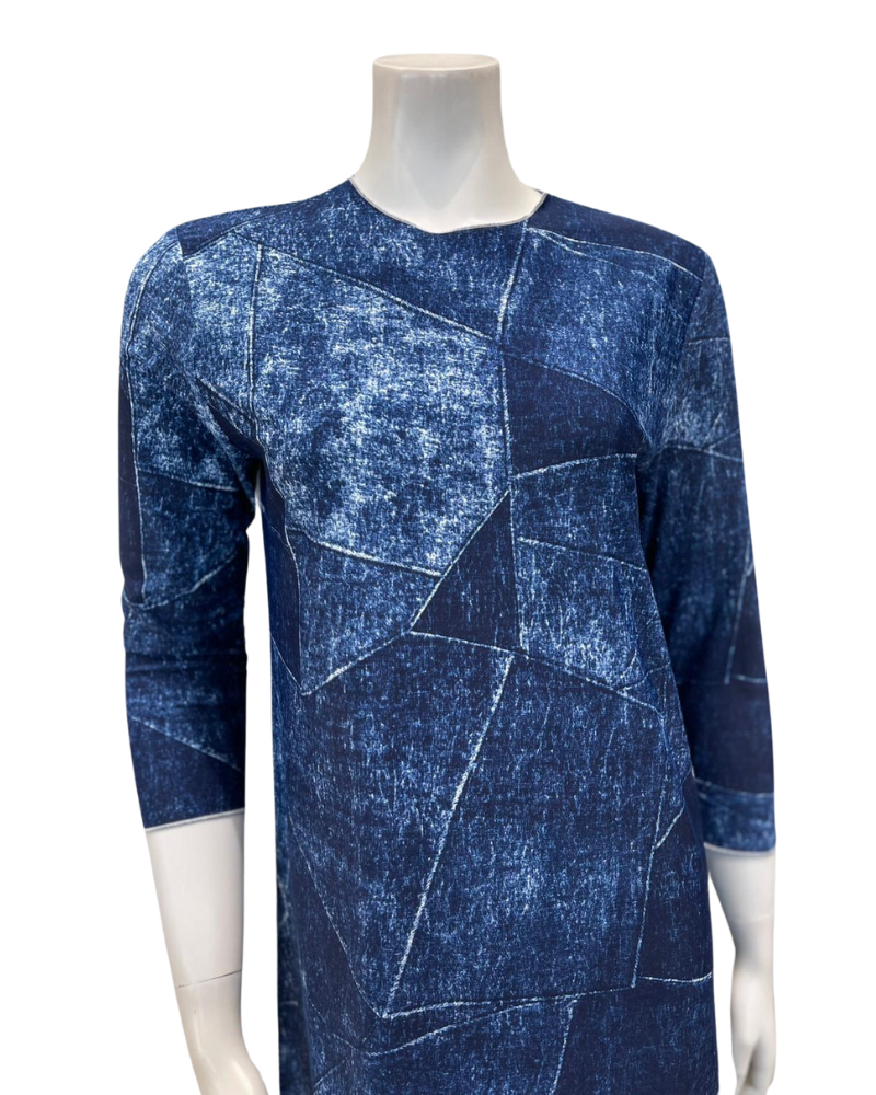 Seashells S7307 Denim Patchwork Top Stitch & 3/4