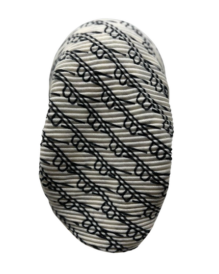 Revaz HS591A/W Black/White Crinkle Gucci Adjustable Pre-Tied Bandanna with Velvet Grip Myselflingerie.com