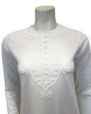 The Star Story 10-882 Royal Scroll White Modal Button Down Nightgown Myselflingerie.com