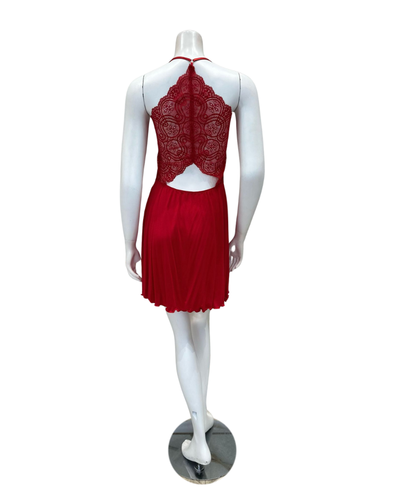 Oh! Zuza M4315 Red Lace Sheer Chemise Myselflingerie.com
