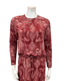 Chicolli N5079-24B Burgundy Camo Design Cotton Nursing Nightgown Myselflingerie.com