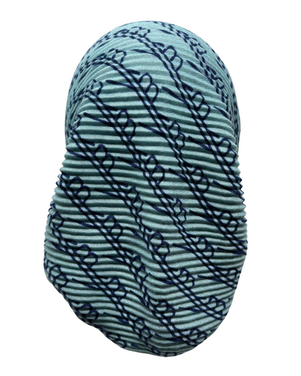 Revaz HS591XX Blue Crinkle Gucci Adjustable Pre-Tied Bandanna with Velvet Grip Myselflingerie.com