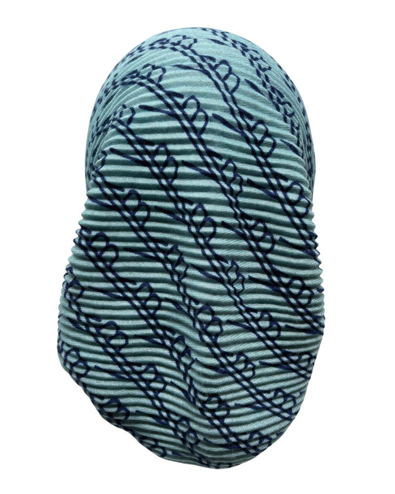 Revaz HS591XX Blue Crinkle Gucci Adjustable Pre-Tied Bandanna with Velvet Grip Myselflingerie.com