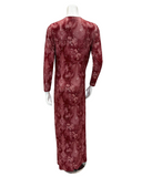 Chicolli N5079-24B Burgundy Camo Design Cotton Nursing Nightgown Myselflingerie.com