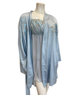 Isayes Lingerie 600193 + 180078 Heavenly Blue Embroidered Chemise & Wrap Set Myselflingerie.com