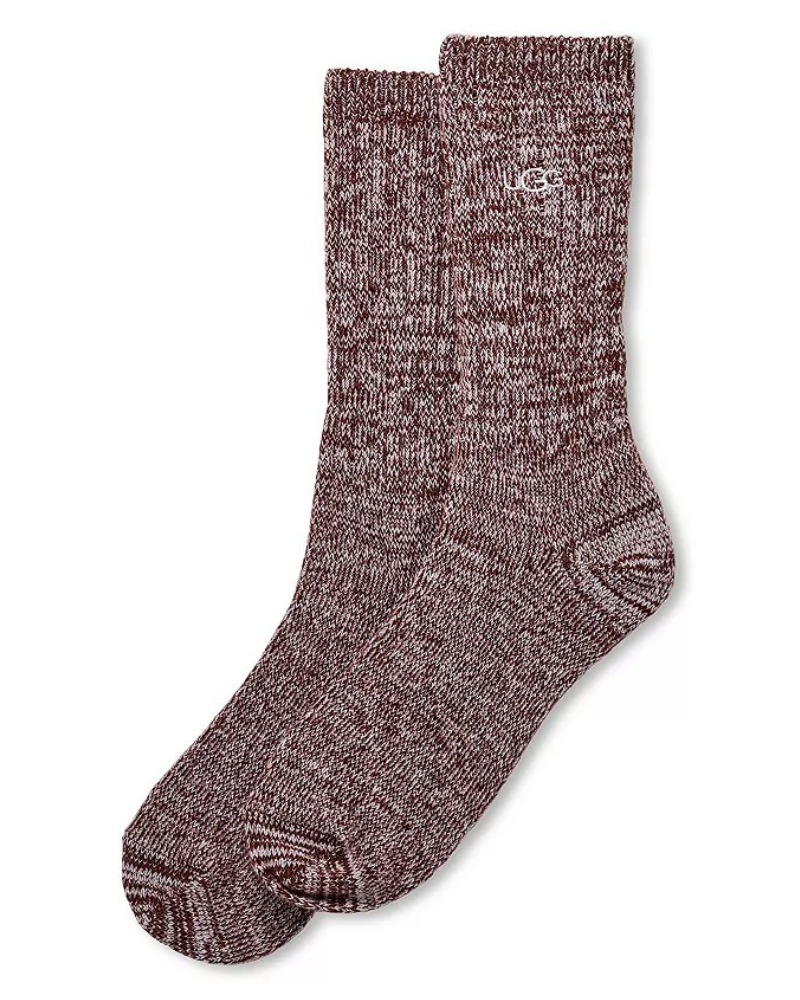 UGG 1137470 Black/Wild Grape/Deco Men's Trey Rib Knit Cozy 3 Pack Socks Myselflingerie.com