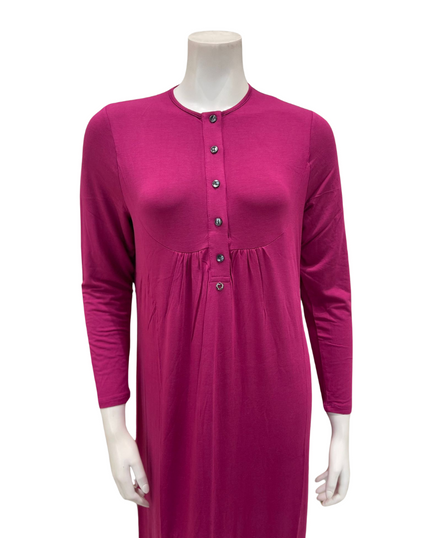 Chicolli N5030-23A Mulberry Swing Bamboo Cotton Button Down Nightgown Myselflingerie.com