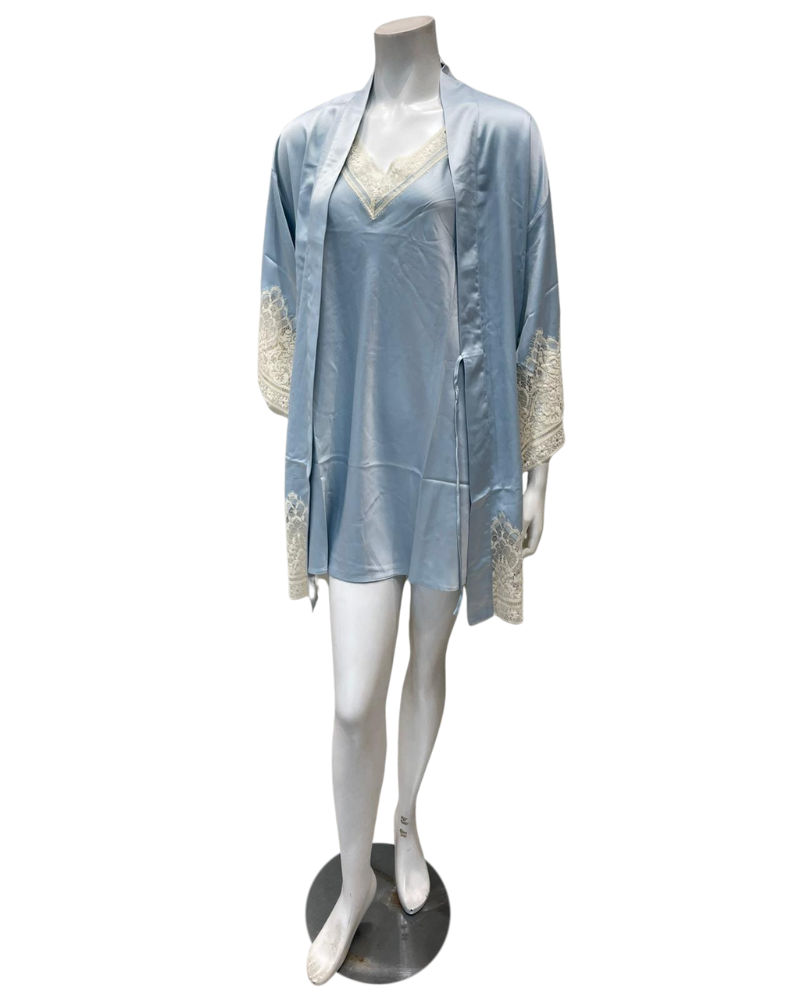 Flora Nikrooz Q81426 + Q80442 Ice Flow Genevive Chemise & Wrap Set Myselflingerie.com